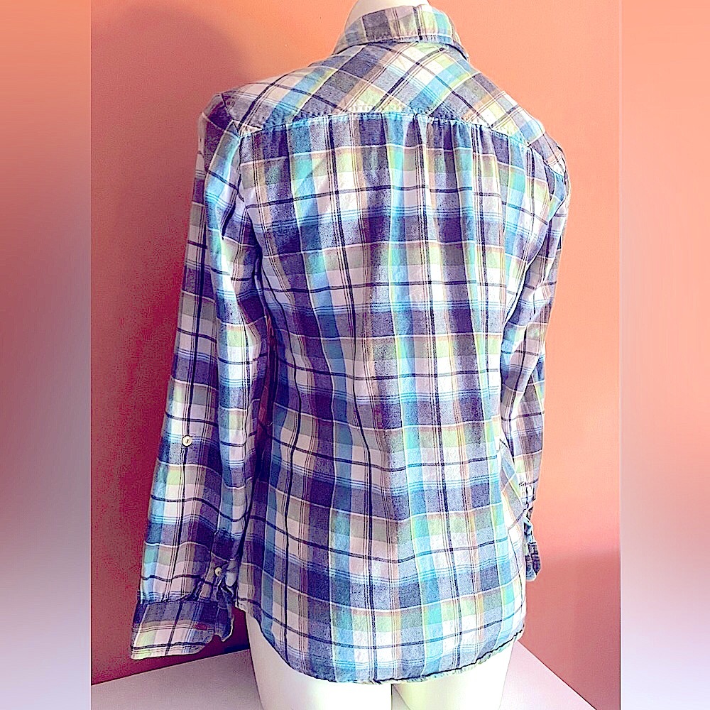 Johnny Was Workshop BOHO Embroidered Plaid Top - Picture 2 of 16